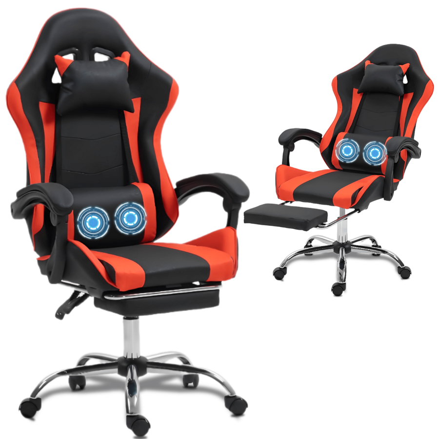 Video Games - Kursi Gaming dengan Penyangga Punggung yang