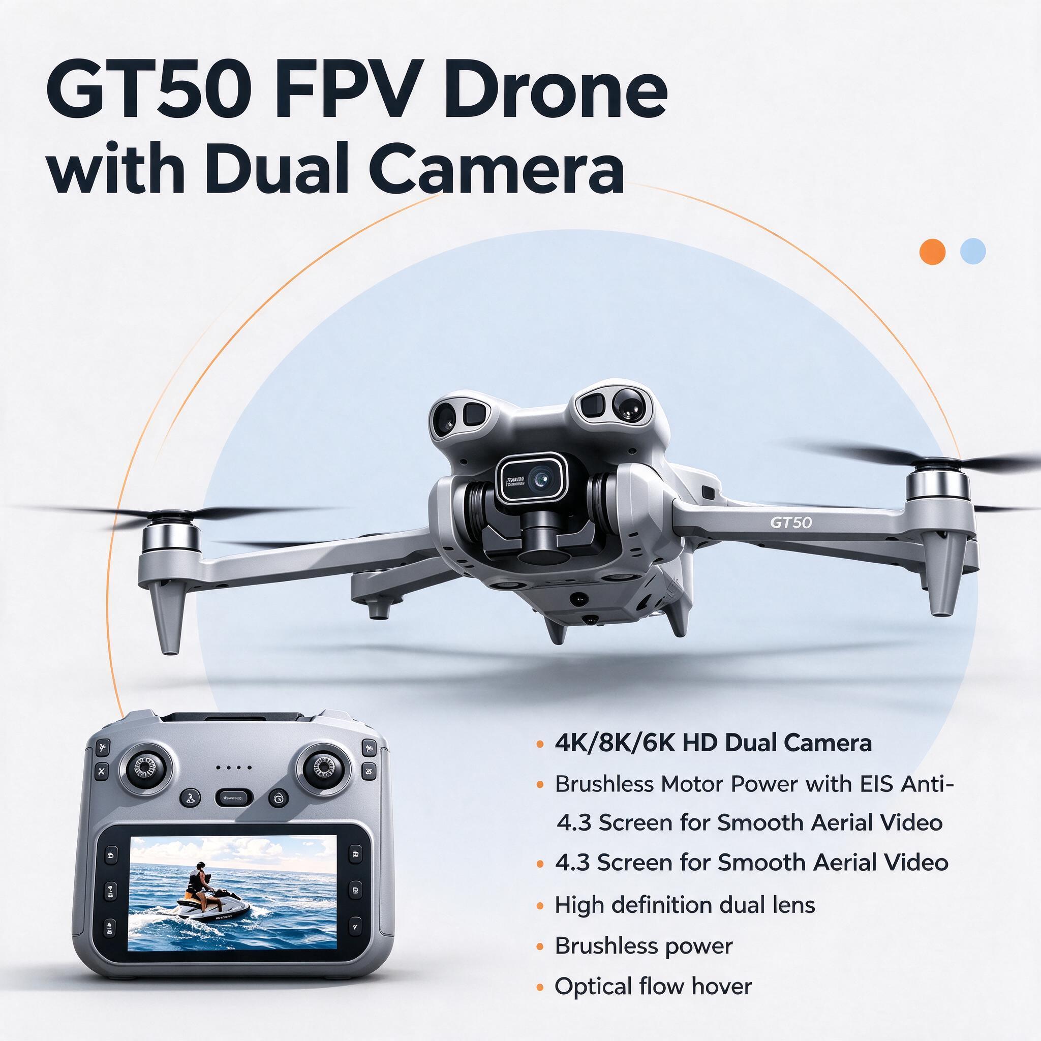 GT50 2.4GHz RC Quadcopter FPV  - Fpv Brushless Rc Drone 4K ulasan dan harga
