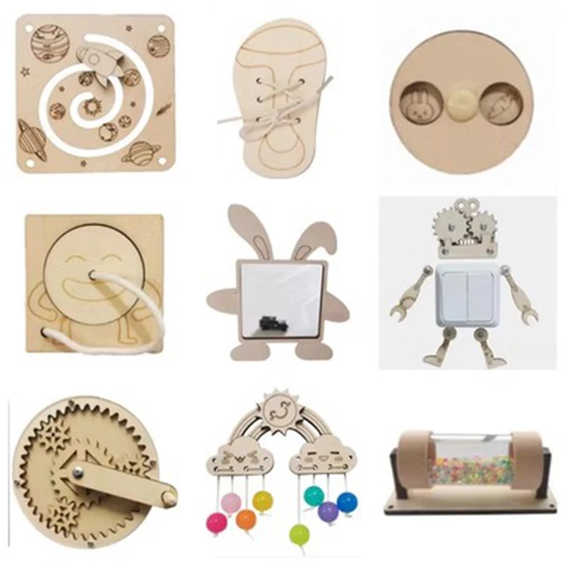 Montessori papan sibuk DIY Aks - Montessori Wooden Busy Board Toddler ulasan dan harga